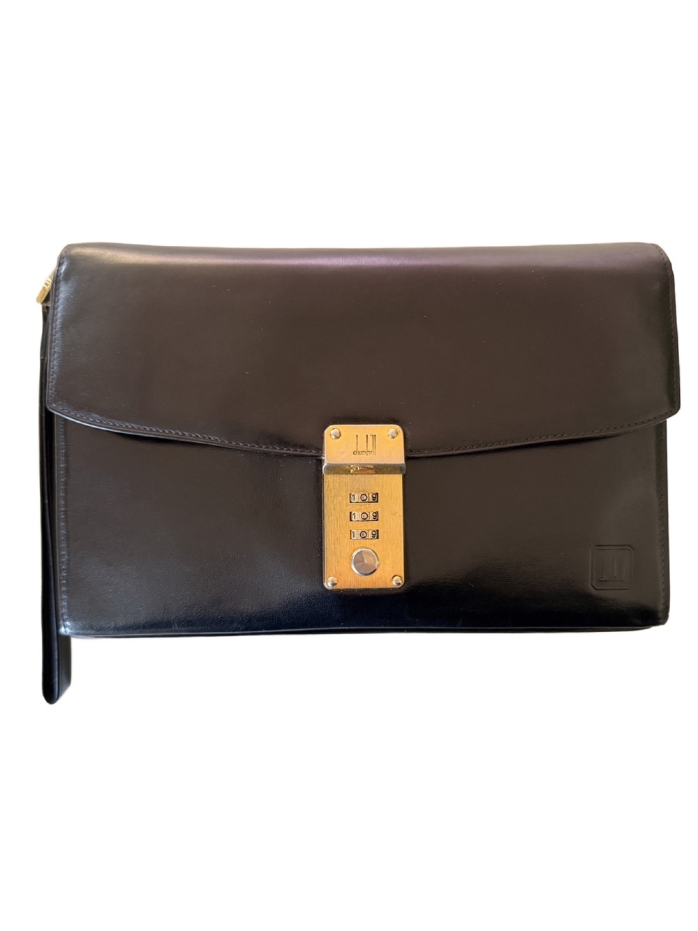 Dunhill Black Leather Vintage Portfolio Clutch | Made in Germany
